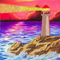 Lighthouse - Crystal Art Card 18cm