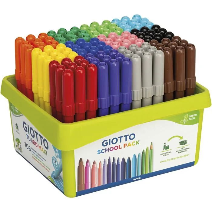 Giotto Markers Asstd 5mm (12 Colours, 9pcs)