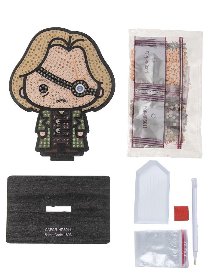 CAFGR-HPS011 Alastor Moody- Harry Potter Crystal Art Buddy Kit contents