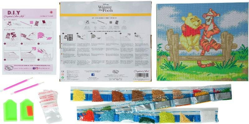 CAK-DNY702M Pooh and Tigger - Disney Crystal Art Canvas Kit 30 x 30cm completed