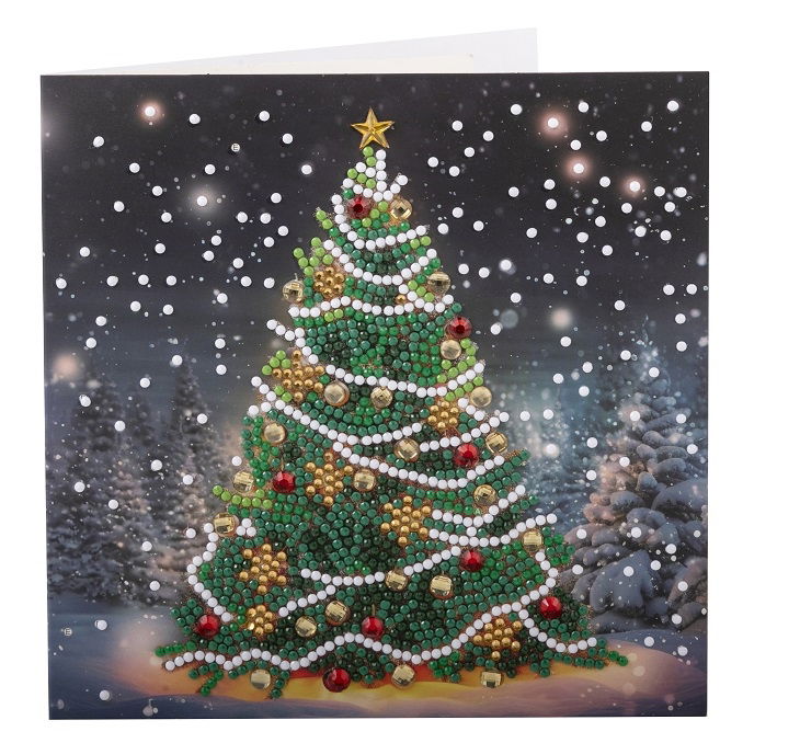 Festive Fir- Crystal Art Card Kit 18cm