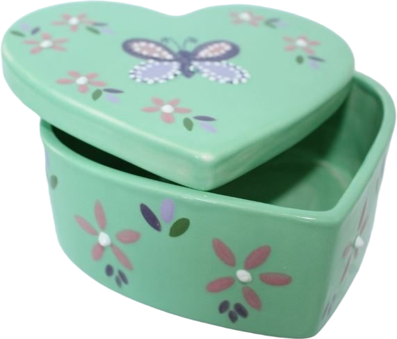 7074-Large Heart Box Ceramic Bisqueware Blank Paint Your Own Pottery