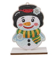 CAFGR-GEN025 Snowman- Christmas Crystal Art Buddy Kit completed