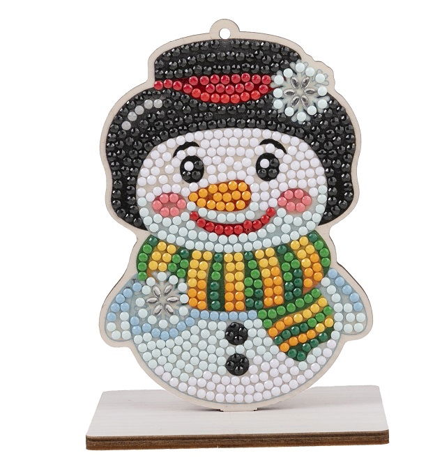 CAFGR-GEN025 Snowman- Christmas Crystal Art Buddy Kit completed