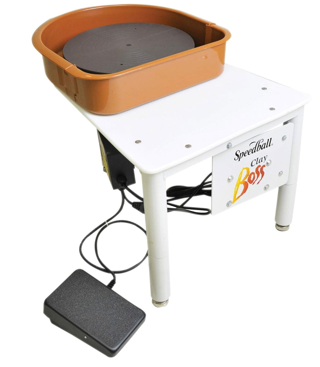 Speedball Clay Boss pottery wheel with 0.5hp motor and splash guards – plug-in wheel for beginners UK