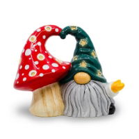 5445 Gnome Hugging Mushroom Lantern Ceramic Blank Bisqueware Paint Your Own Pottery