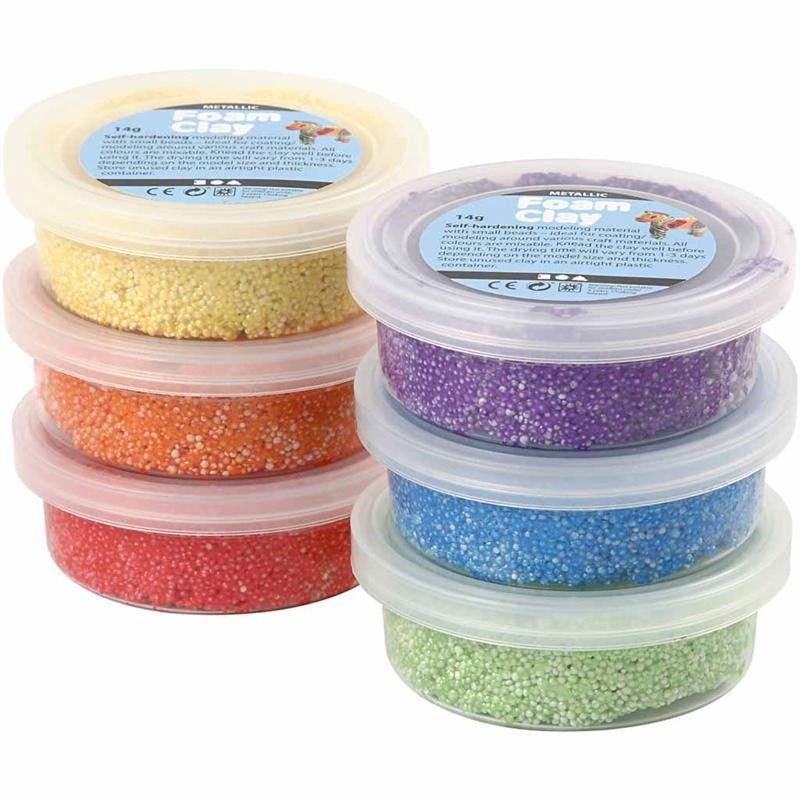 Foam Clay (Basic Colour) 6 Assorted Pots 14g