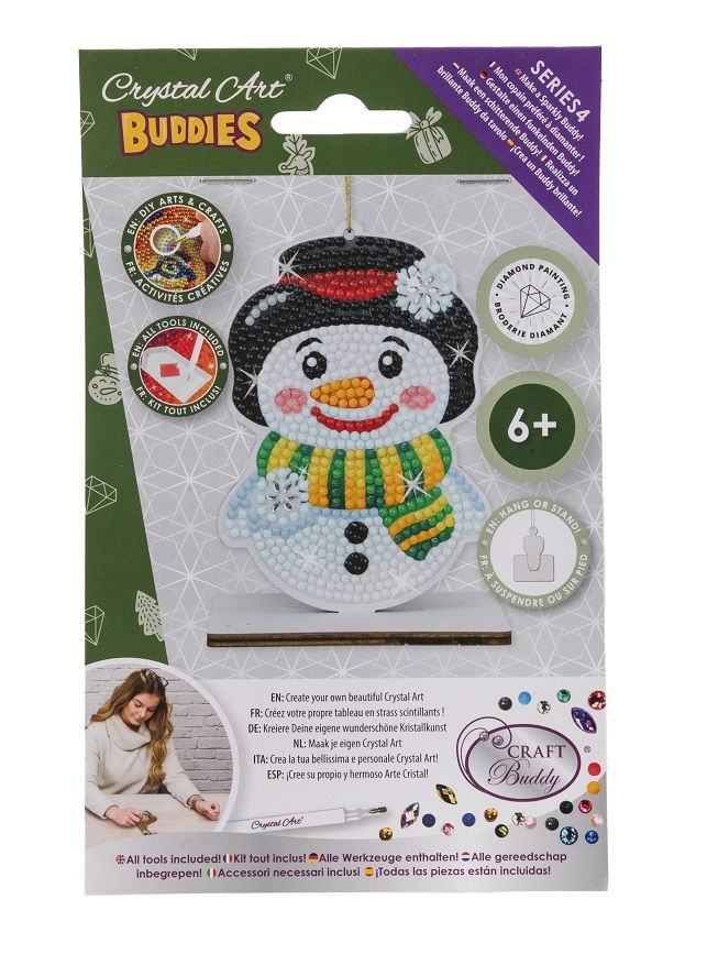 CAFGR-GEN025 Snowman- Christmas Crystal Art Buddy Kit packaging