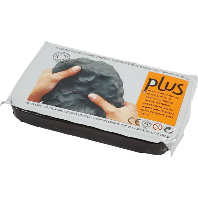 CH789030 Self Hardening Modelling Air Dry Clay - Black 1kg