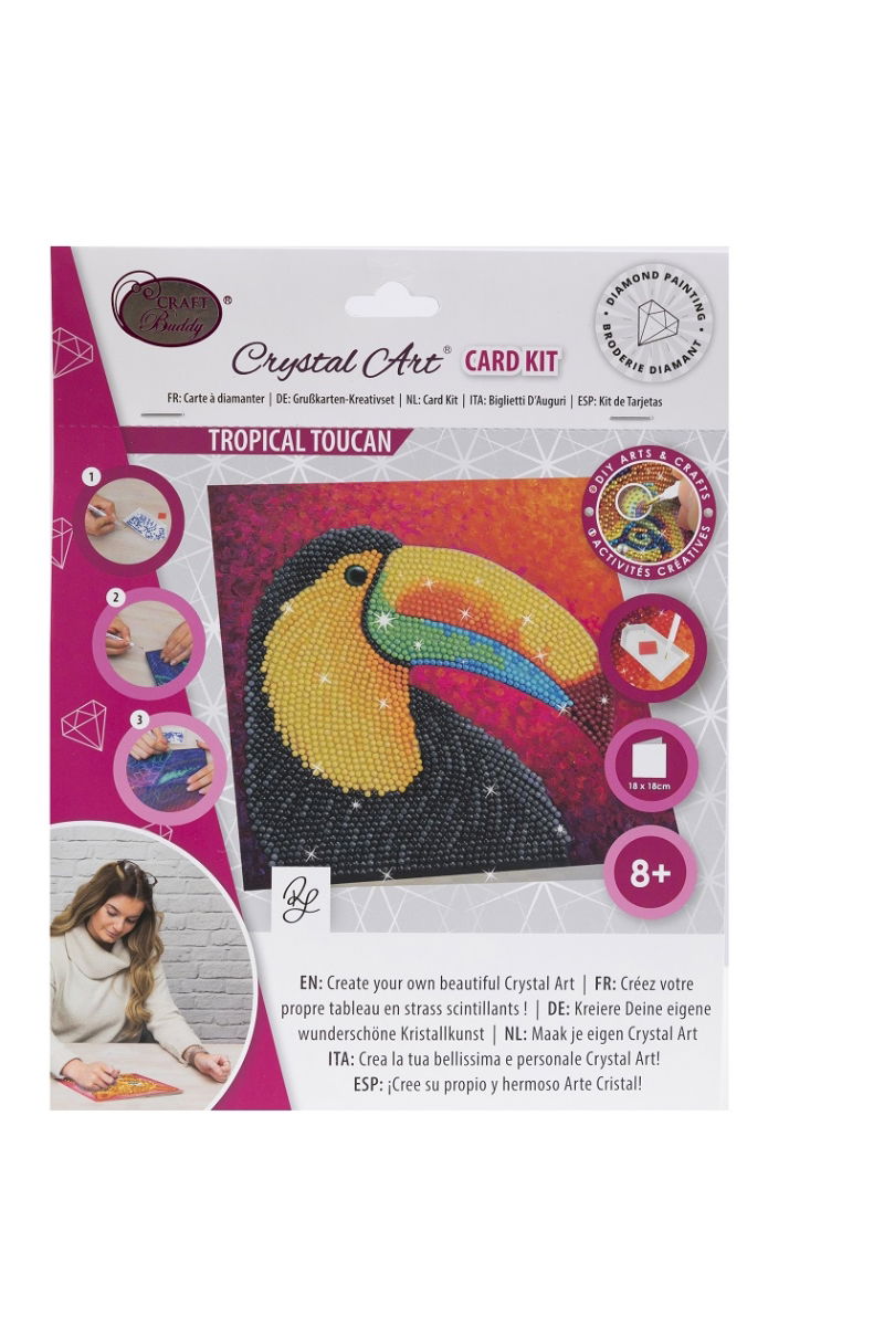 Toucan- Crystal Art Card Kit 18x18cm