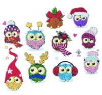 CAMK-2020SET4 Cool Christmas Owls Sticker Set