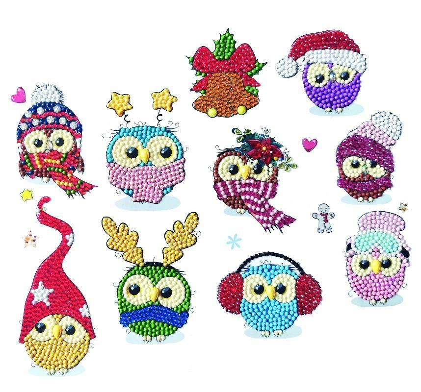 CAMK-2020SET4 Cool Christmas Owls Sticker Set