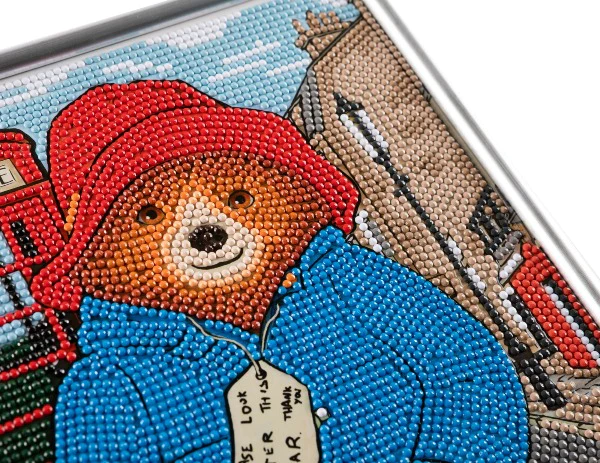 CAM-PDB501 Taking a Stroll Paddington Bear Crystal Art Frame (close up)