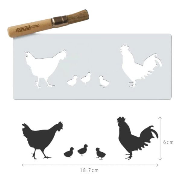 Chickens Mini Craft Stencil