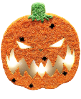 Pumpkin Papier Mache Light Up - Scary 25cm H