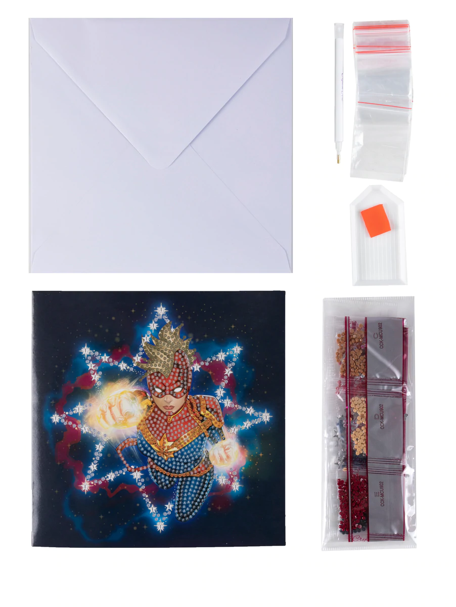 Captain Marvel 18 x 18cm Marvel Crystal Art Card Kit