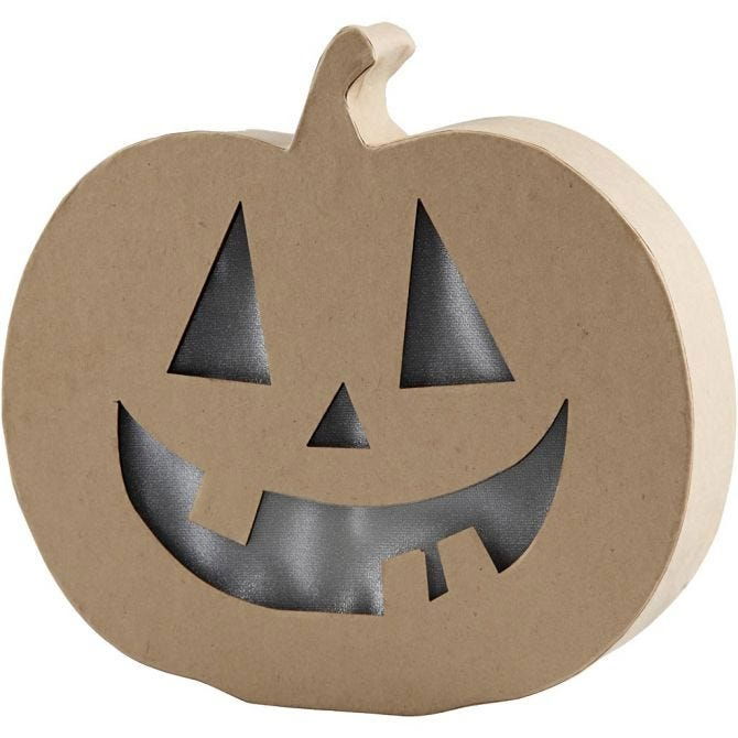 Pumpkin Papier Mache Light-Up - Happy 20cm H