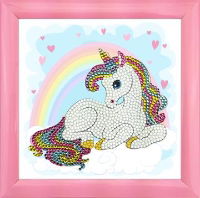 Unicorn Rainbow - Frameable Crystal Art 16x16cm