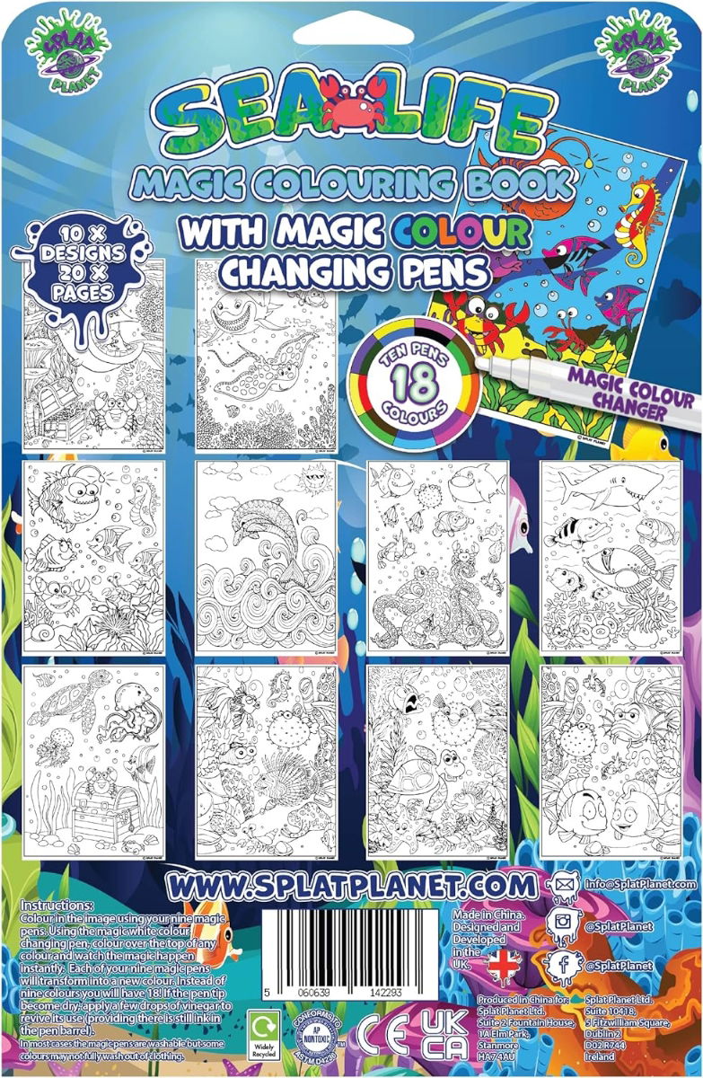 Sea Life Magic Colouring Book and Pens