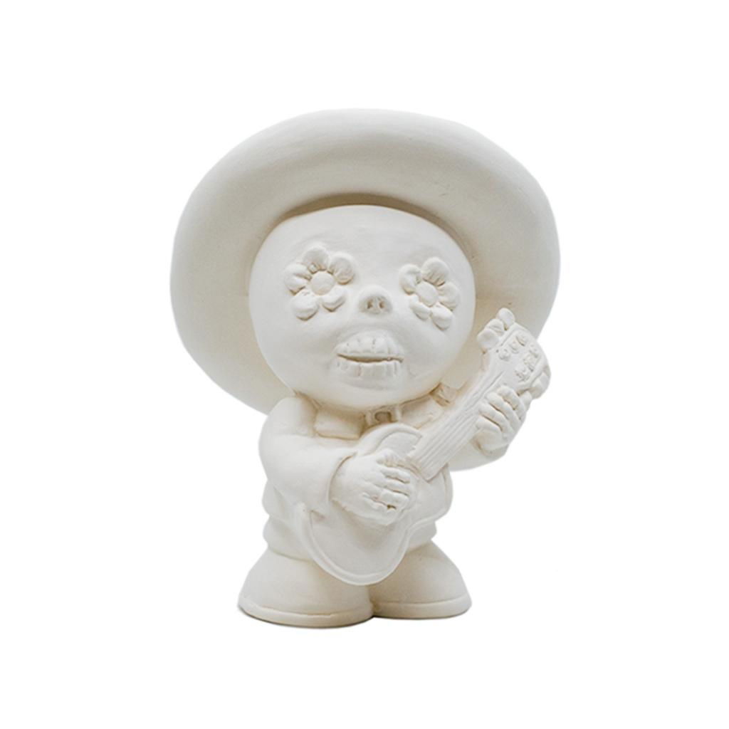Unpainted Day of the Dead Mariachi Man ceramic bisque blank for Halloween and Día de los Muertos Paint Your Own Pottery