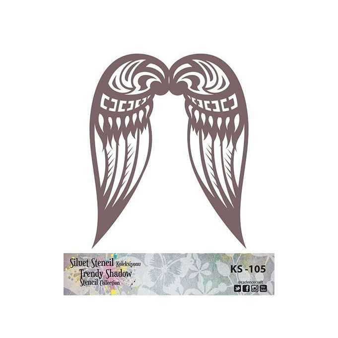 Angel Wing Stencil - (25x25)