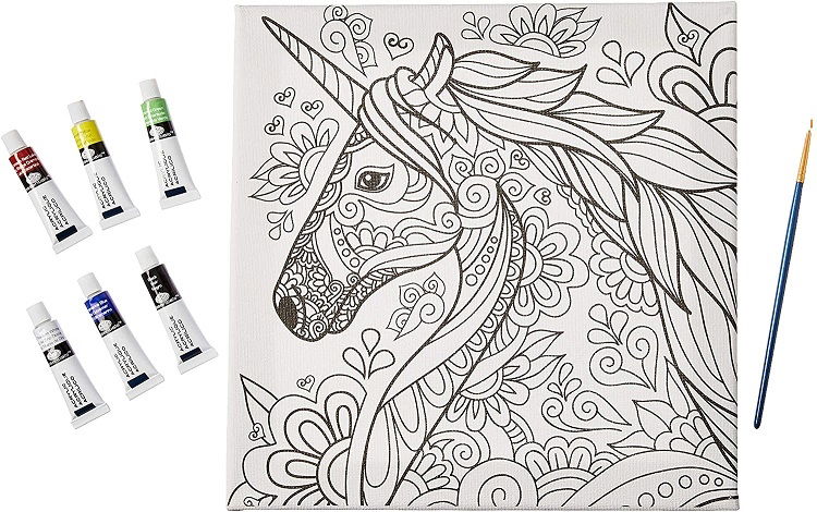 RTN251 Unicorn Canvas Art and paints