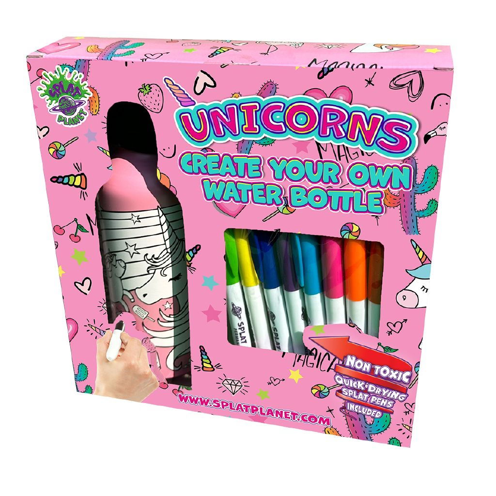 Unicorn Create Your Own Water Bottle Set (600ml)