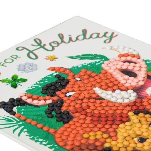 The Festive Lion King 10 x 15cm Crystal Art Card Kit