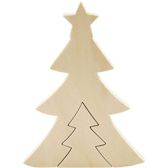 Wooden 2 in 1 Xmas Tree - 20 & 8 cm