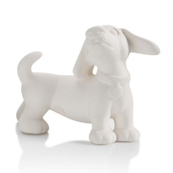 7387 Dachshund Party Animal plain bisque