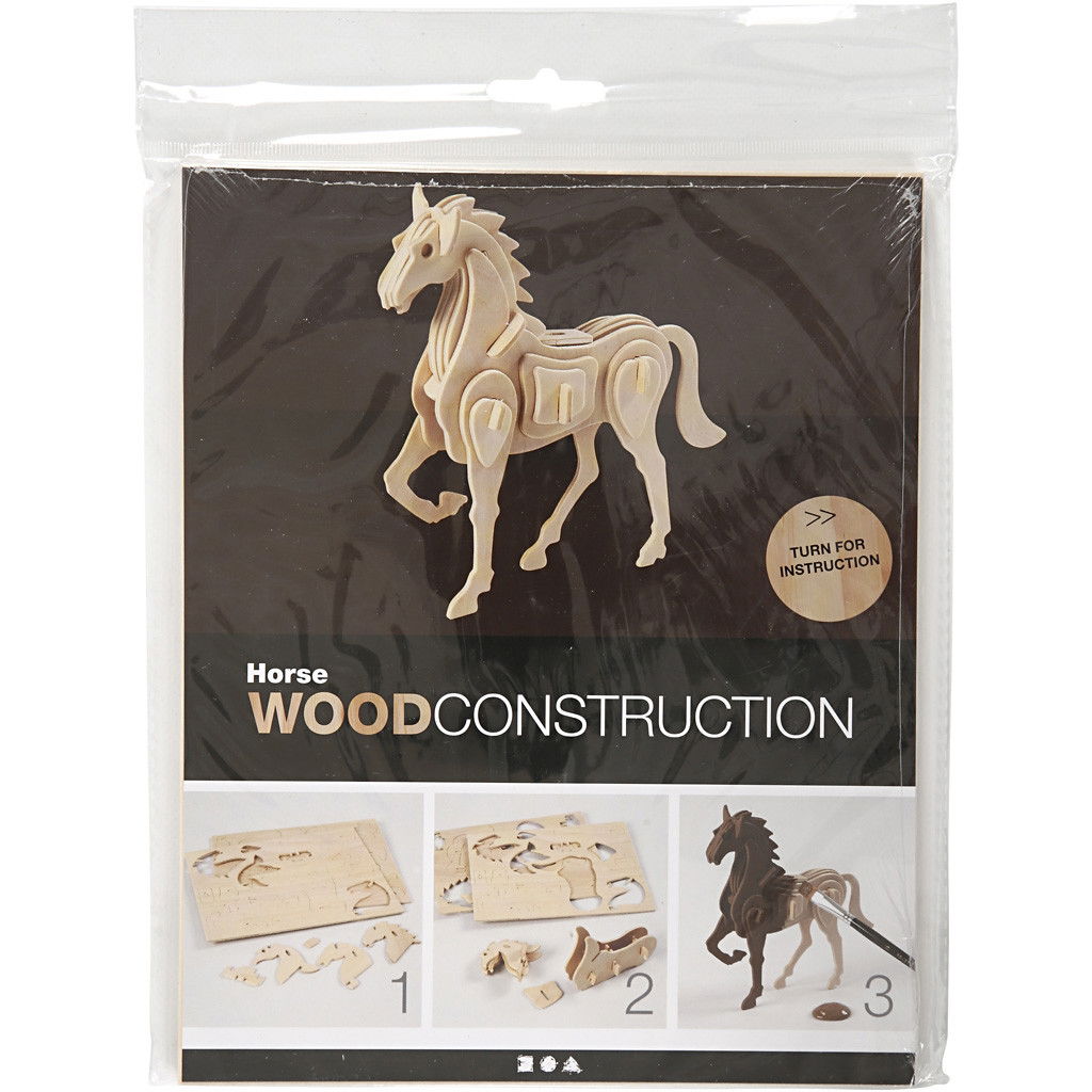 CH57856 3D Wooden Construction - Horse (2)