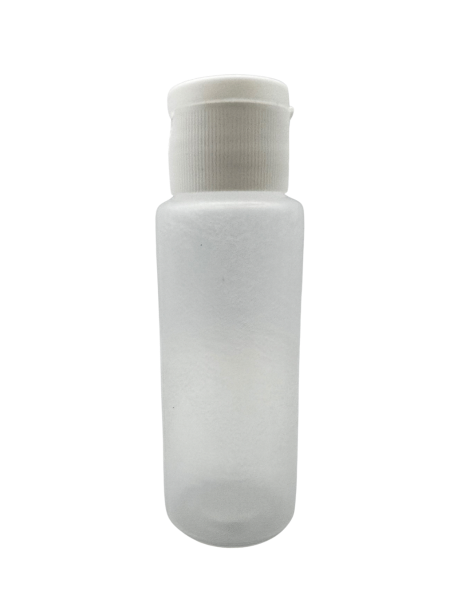 A plastic bottle for paint, cosmetics and travel. Includes cap.