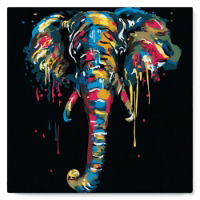 Elephant Painting - Mini paint by numbers framed - 20 x 20cm