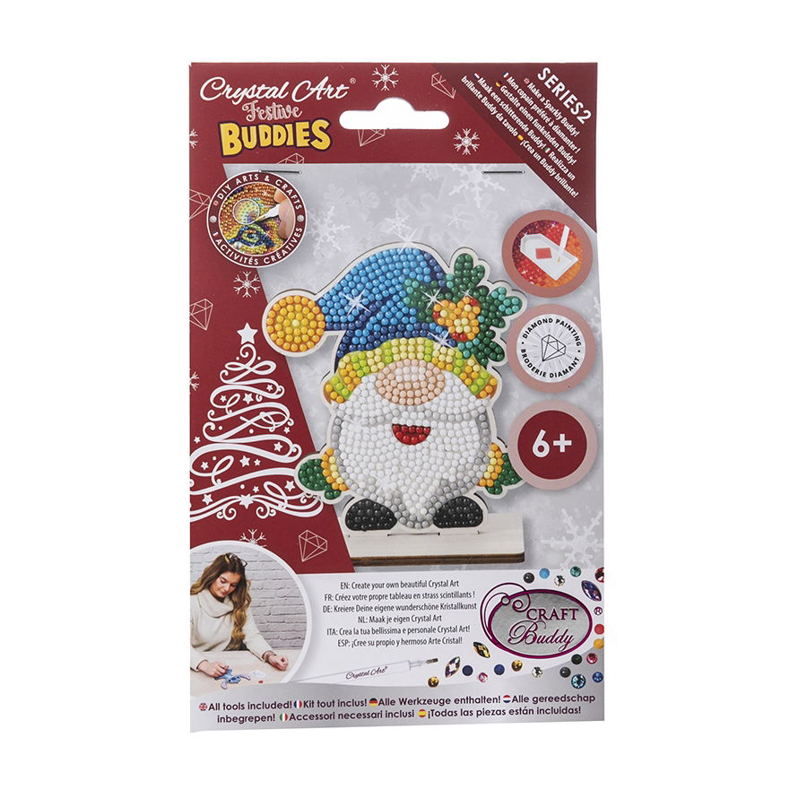 CAFGR-GEN006-05 Gnome Crystal Art Buddy Kit packaging