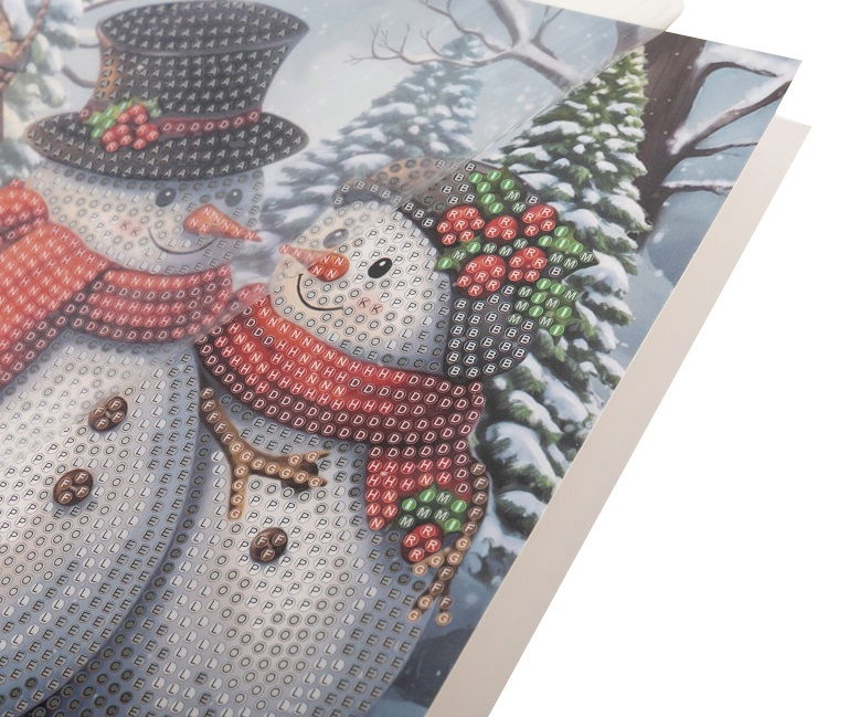 FROSTY & MERRY 18 X 18CM CRYSTAL ART CARD