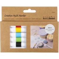 CREATIVE MULTI MARKER, ASS COLOURS, LINE 4MM 6PCS