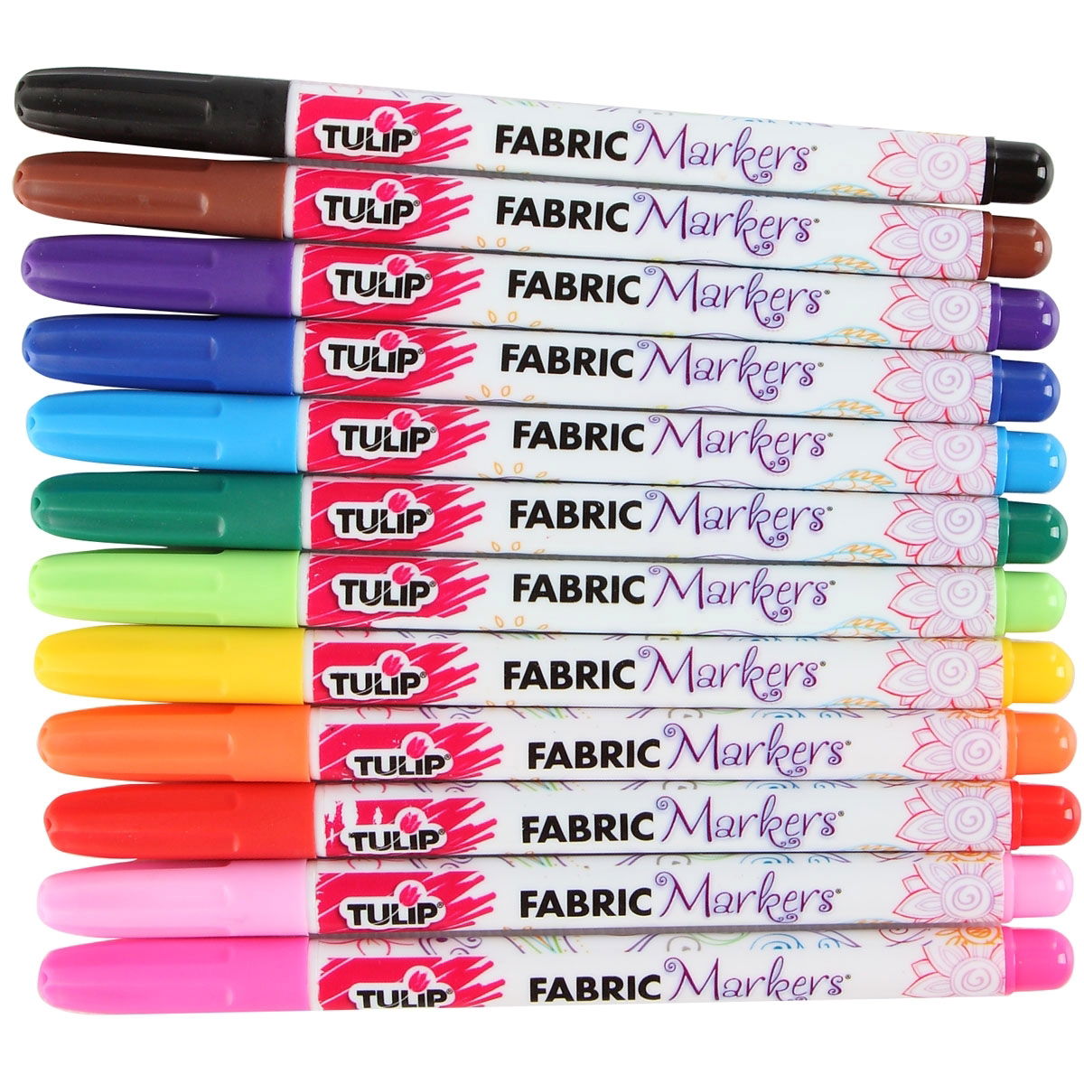 26662 Fine Tip Fabric Markers - Multi (12 pack) by Tulip (pack)