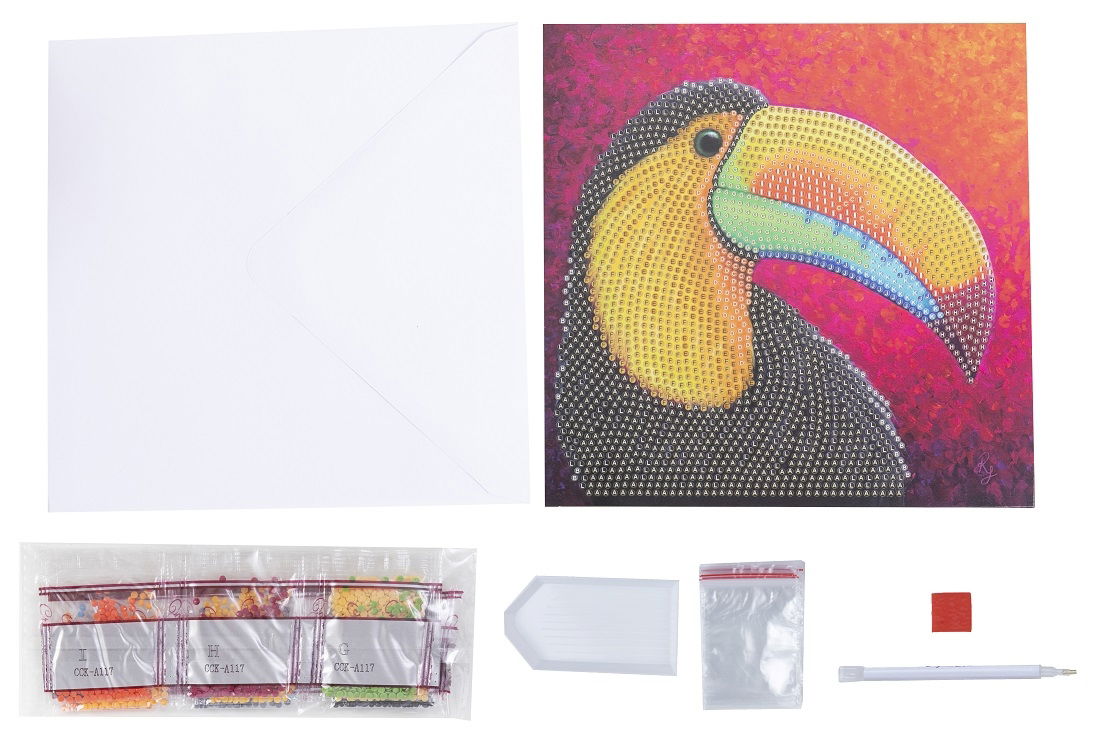 Toucan- Crystal Art Card Kit 18x18cm