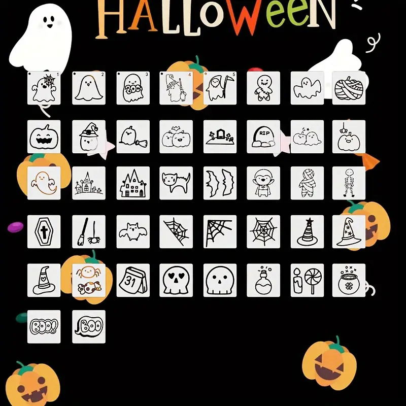 Halloween Craft Stencils Set of 42 Halloween Arts and Crafts