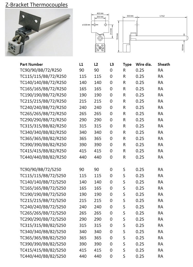 Z Bracket Thermocouple