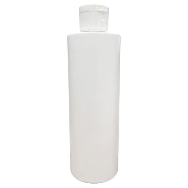 Image of an empty 236ml plastic squeeze bottle with flip-top cap, suitable for paint, cosmetics, glazes, and travel use