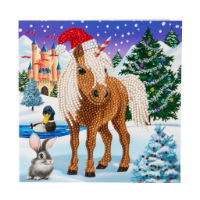 CCK-XM37 Winter Horse - Crystal Art Card 18 x 18cm