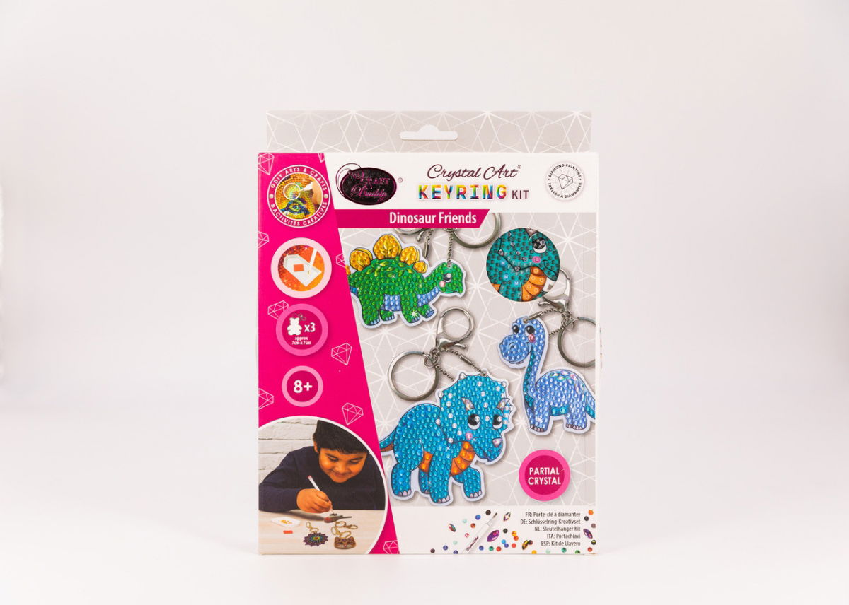 Dinosaur Friends - Crystal Art Keyring Kit (3 asstd)