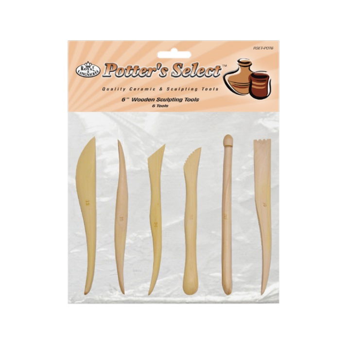 RSETPOT6 Wooden Sculpting Potters Tool Set Clay Work