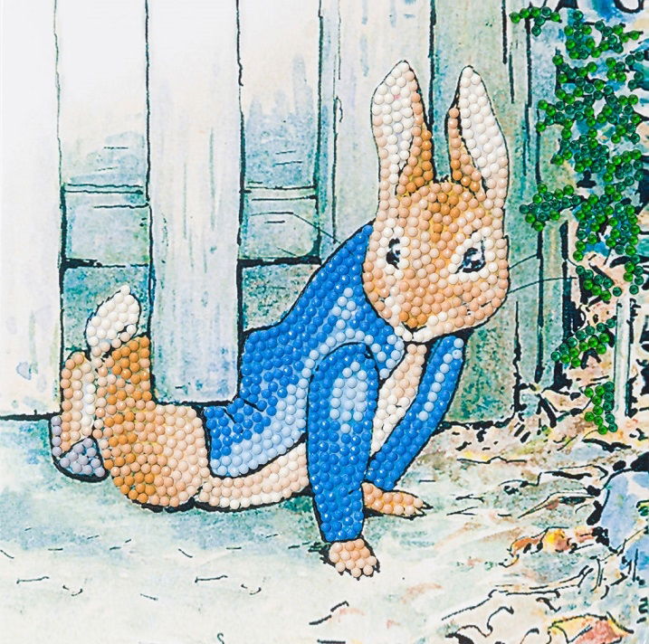 Peter Rabbit 'Under the Fence' 18x18cm Crystal Art Card Kit