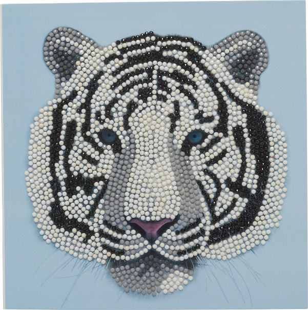 White Tiger Head - Crystal Art Card Kit 18 x 18cm