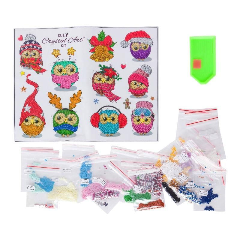 CAMK-2020SET4 Cool Christmas Owls Sticker Set contents