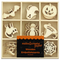 Halloween Kids Wooden Stencils (45 pcs)