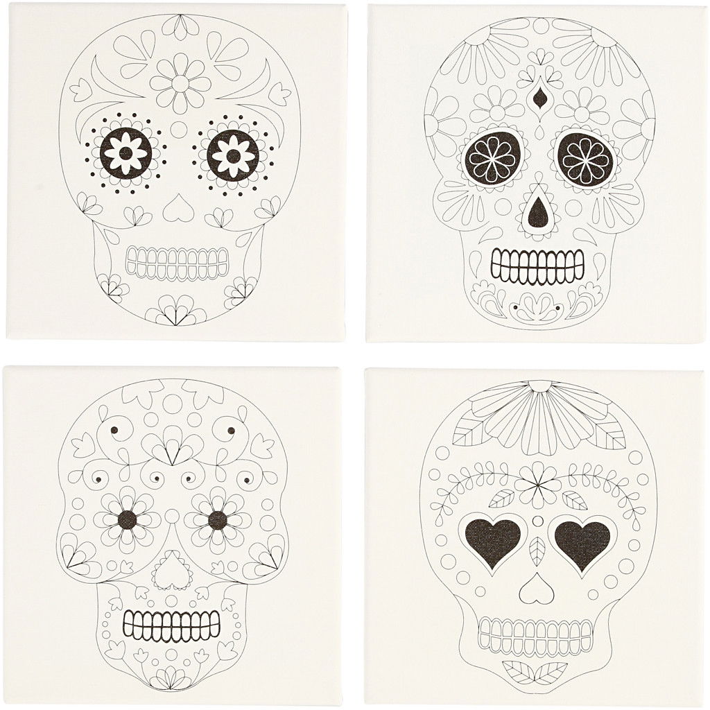 Paint Your Own Canvas Print Kit- Skull Design