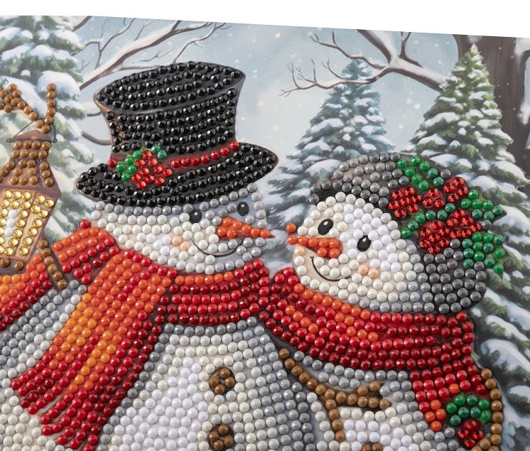 FROSTY & MERRY 18 X 18CM CRYSTAL ART CARD